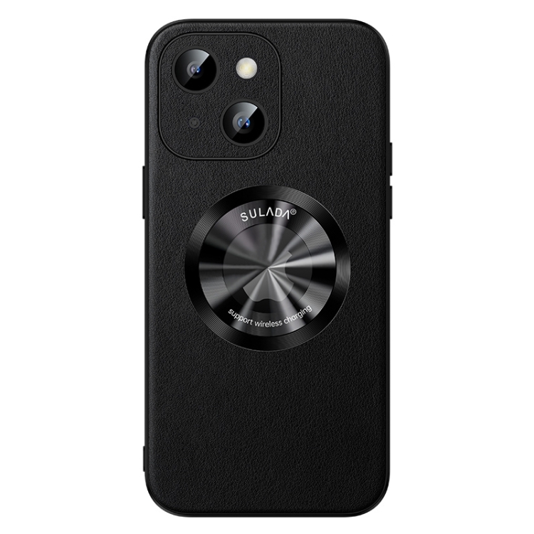 

For iPhone 14 SULADA Microfiber Leather MagSafe Magnetic Phone Case(Black)