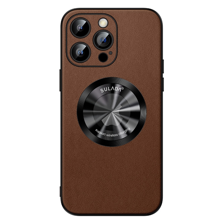 

For iPhone 14 Pro SULADA Microfiber Leather MagSafe Magnetic Phone Case(Brown)