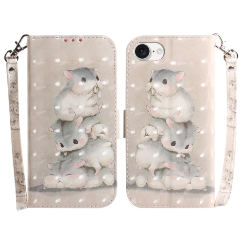 

For iPhone 16e 3D Colored Horizontal Flip Leather Phone Case(Squirrels)