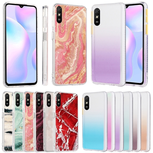 

For Xiaomi Redmi 9A 2pcs Gradient Marble Phone Case(Random Color Delivery)