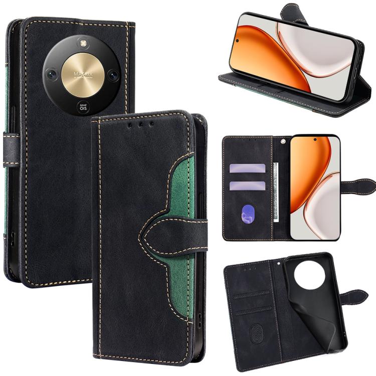 

For Honor X70 5G Skin Feel Magnetic Buckle Leather Phone Case(Black)