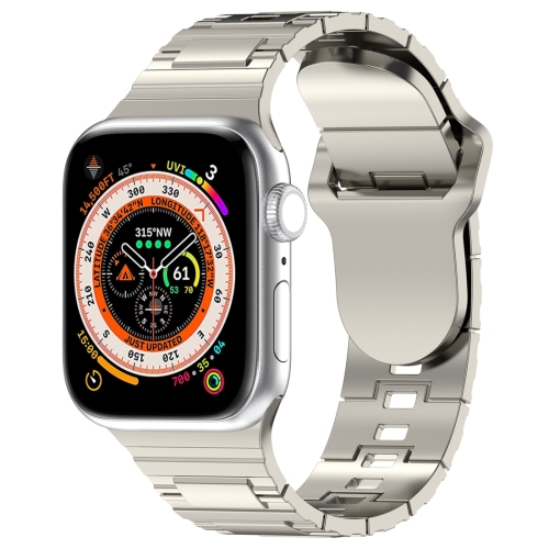 

For Apple Watch 42mm Square Buckle Armor Style Silicone Watch Band(Plating Silver)
