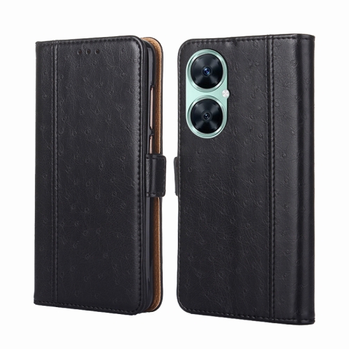 

For Huawei Enjoy 60 Pro / nova 11i Ostrich Texture Horizontal Flip Leather Phone Case(Black)