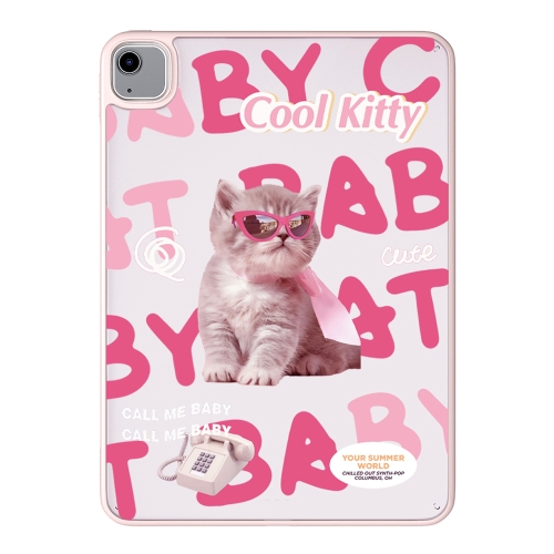 

For iPad 10th Gen 10.9 2022 Painted Acrylic Tablet Case(Sunglasses Cat)