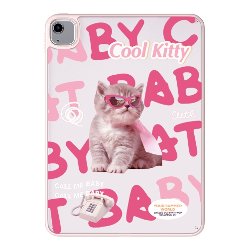 

For iPad Air 2022 / 2020 10.9 Painted Acrylic Tablet Case(Sunglasses Cat)