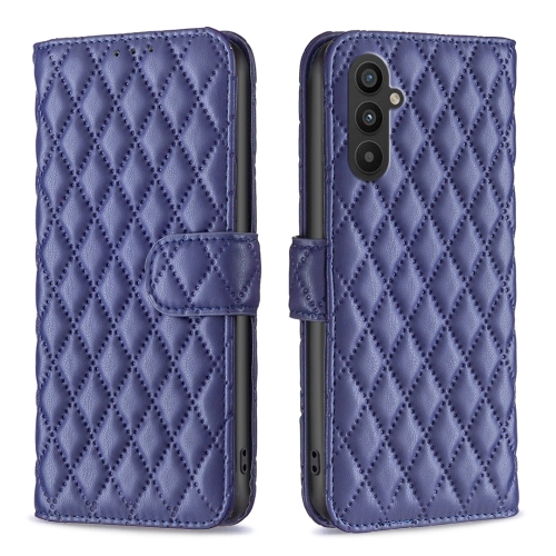 For Samsung Galaxy A25 5G Diamond Lattice Wallet Flip Leather Phone Case(Blue)
