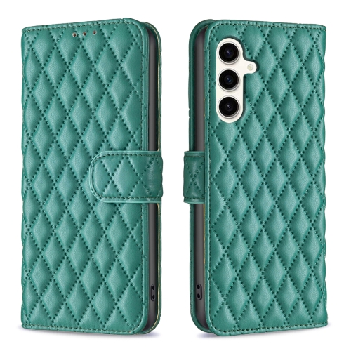 

For Samsung Galaxy S23 FE 5G Diamond Lattice Wallet Flip Leather Phone Case(Green)