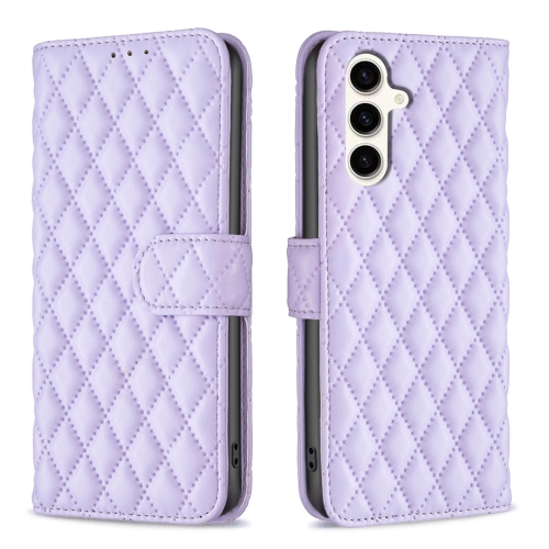 

For Samsung Galaxy S23 FE 5G Diamond Lattice Wallet Flip Leather Phone Case(Purple)