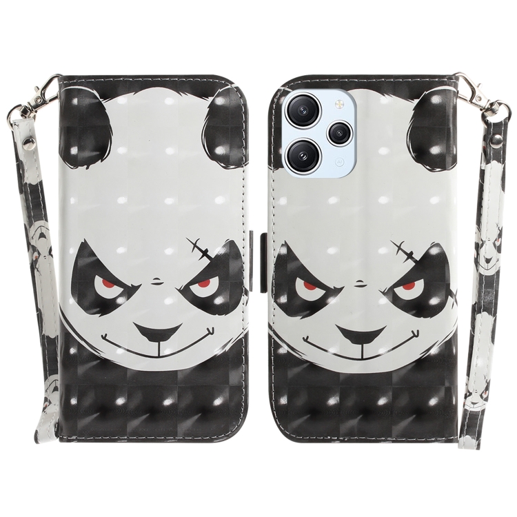 

For Xiaomi Redmi 12 3D Colored Horizontal Flip Leather Phone Case(Angry Bear)
