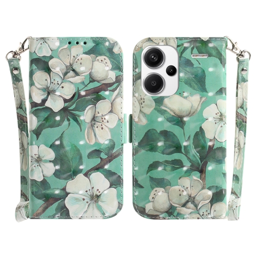 

For Xiaomi Redmi Note 13 Pro+ 5G 3D Colored Horizontal Flip Leather Phone Case(Watercolor Flower)