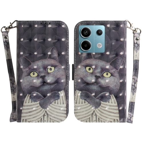 

For Xiaomi Redmi Note 13 Pro 5G 3D Colored Horizontal Flip Leather Phone Case(Hug Cat)