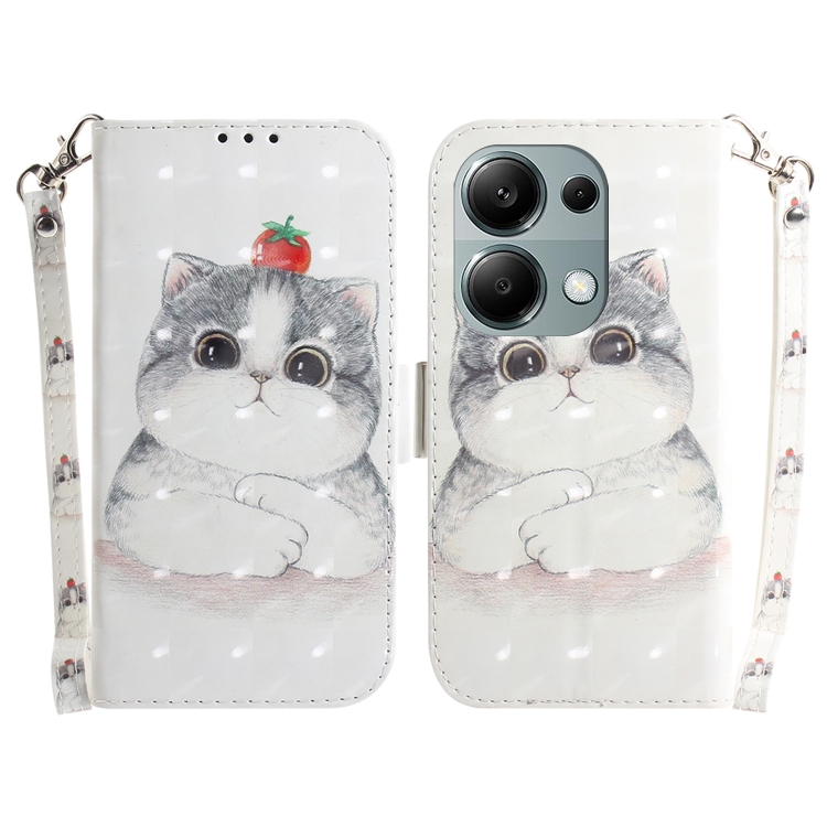 

For Xiaomi Redmi Note 13 Pro 4G 3D Colored Horizontal Flip Leather Phone Case(Cute Cat)