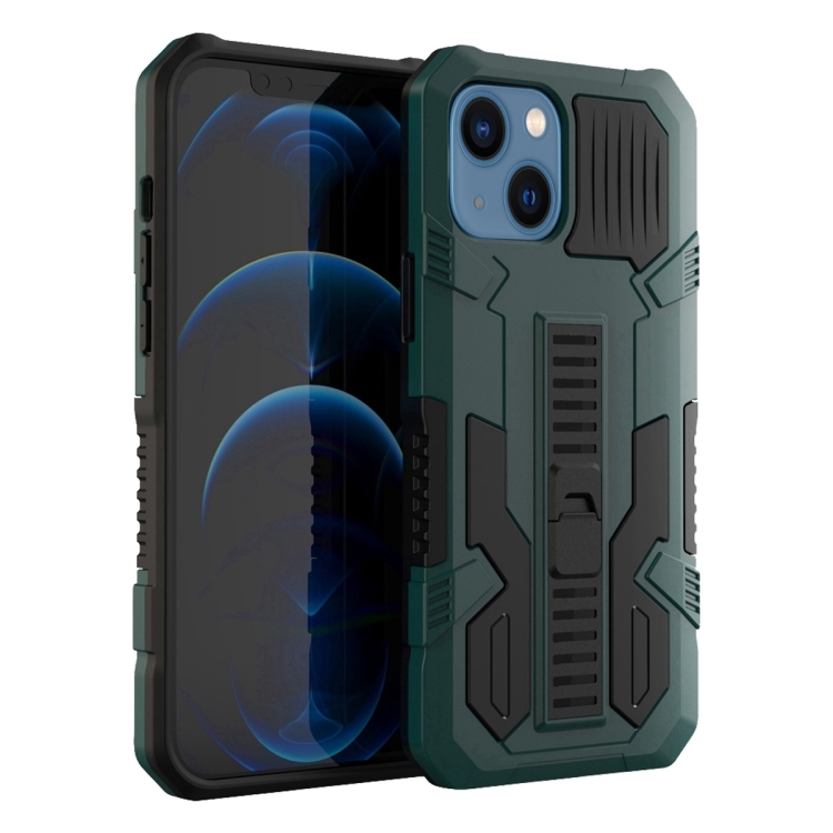 

For iPhone 15 Vanguard Warrior All Inclusive Double-color Phone Case(Dark Green)