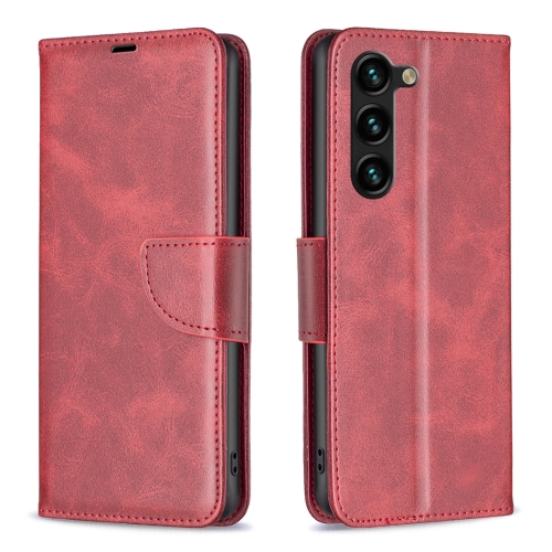 

For Samsung Galaxy S24+ 5G Lambskin Texture Pure Color Flip Leather Phone Case(Red)