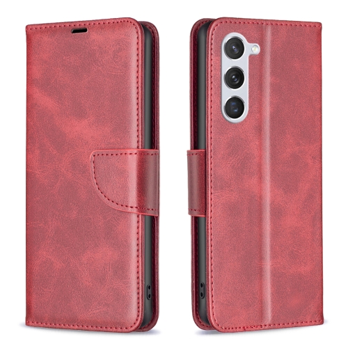 

For Samsung Galaxy S24 5G Lambskin Texture Pure Color Flip Leather Phone Case(Red)