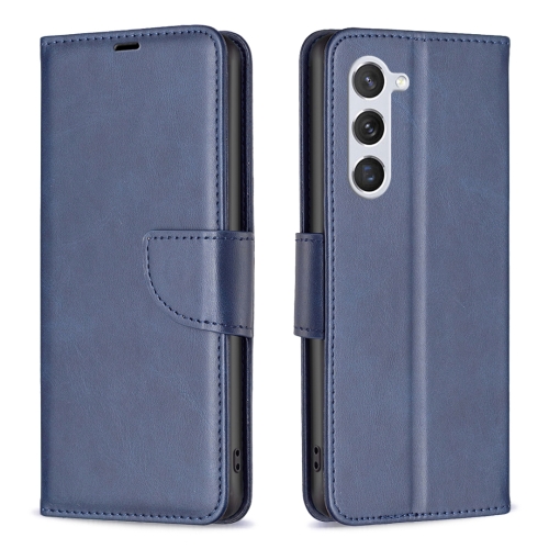 

For Samsung Galaxy S24 5G Lambskin Texture Pure Color Flip Leather Phone Case(Blue)