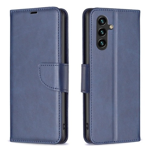 

For Samsung Galaxy A35 Lambskin Texture Pure Color Flip Leather Phone Case(Blue)