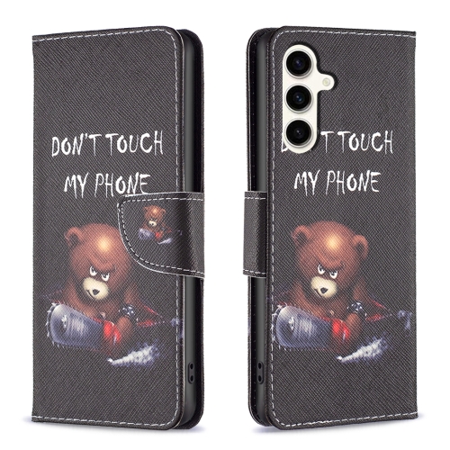 

For Samsung Galaxy S23 FE 5G Colored Drawing Pattern Leather Phone Case(Bear)