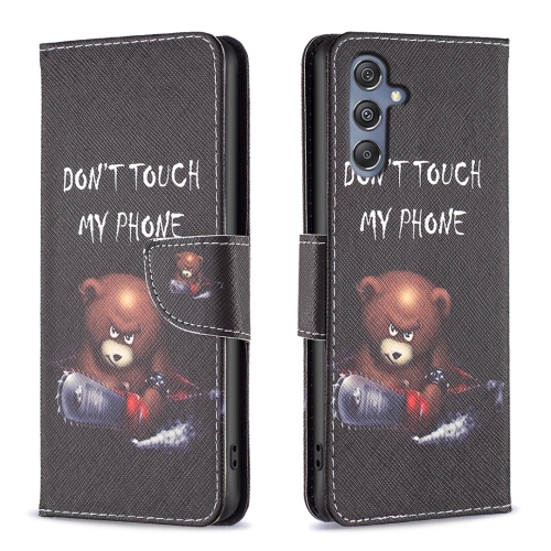 

For Samsung Galaxy M34 5G Colored Drawing Pattern Leather Phone Case(Bear)