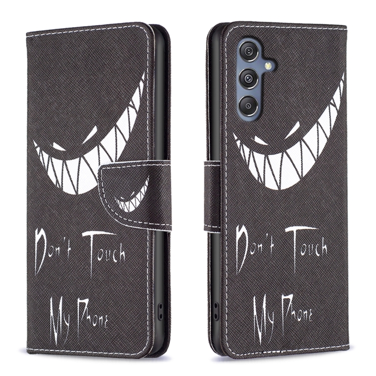 

For Samsung Galaxy M34 5G Colored Drawing Pattern Leather Phone Case(Smirk)