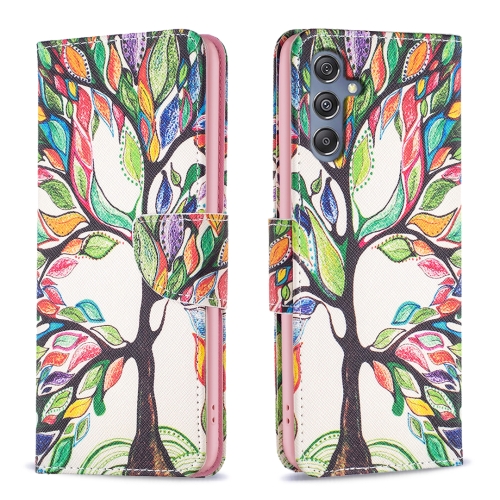 

For Samsung Galaxy M34 5G Colored Drawing Pattern Leather Phone Case(Tree Life)