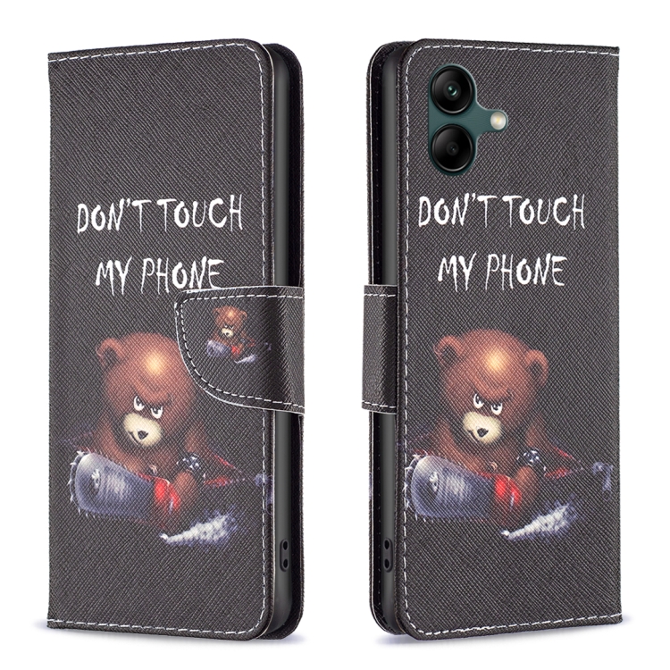 

For Samsung Galaxy A05 Colored Drawing Pattern Leather Phone Case(Bear)