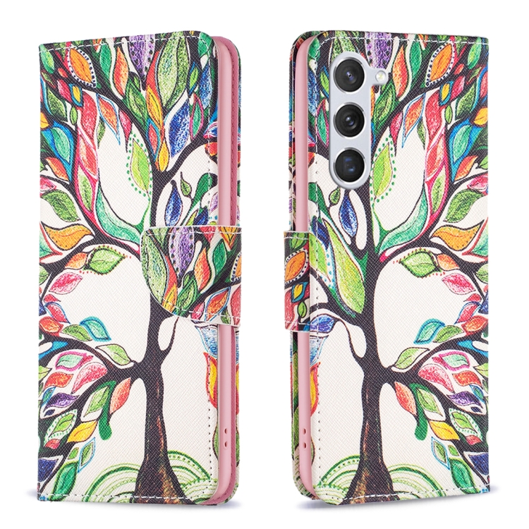 

For Samsung Galaxy S24 5G Colored Drawing Pattern Leather Phone Case(Tree)