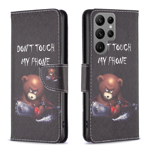 

For Samsung Galaxy S24 Ultra 5G Colored Drawing Pattern Leather Phone Case(Bear)