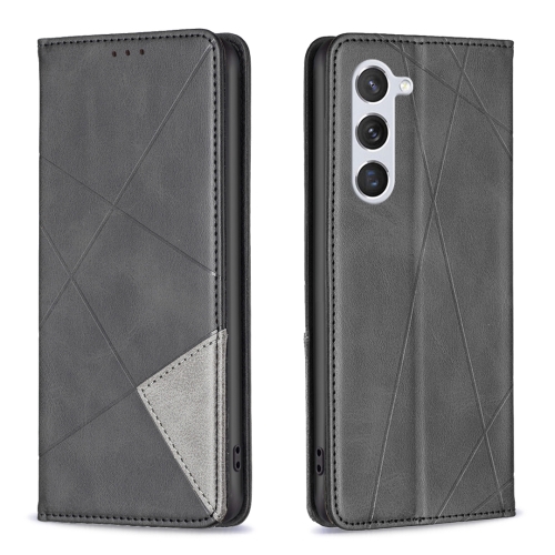 

For Samsung Galaxy S24 5G Rhombus Texture Magnetic Leather Phone Case(Black)
