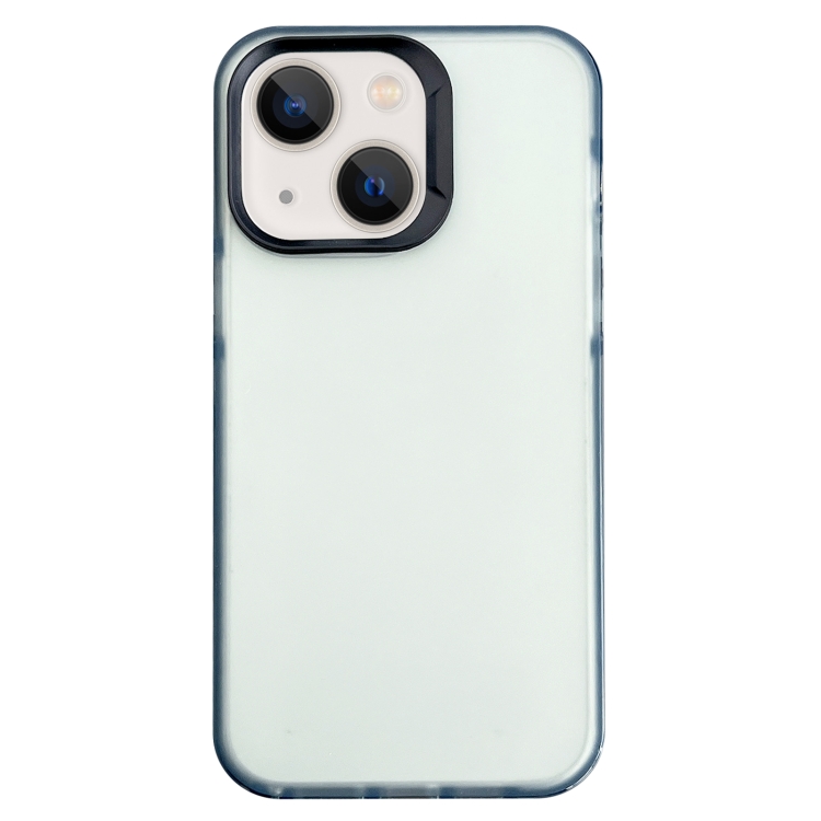 

For iPhone 14 Plus 2 in 1 Frosted TPU Phone Case(Transparent Black)