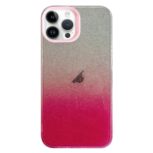 

For iPhone 14 Pro Double Sided IMD Gradient Glitter PC Phone Case(Pink)