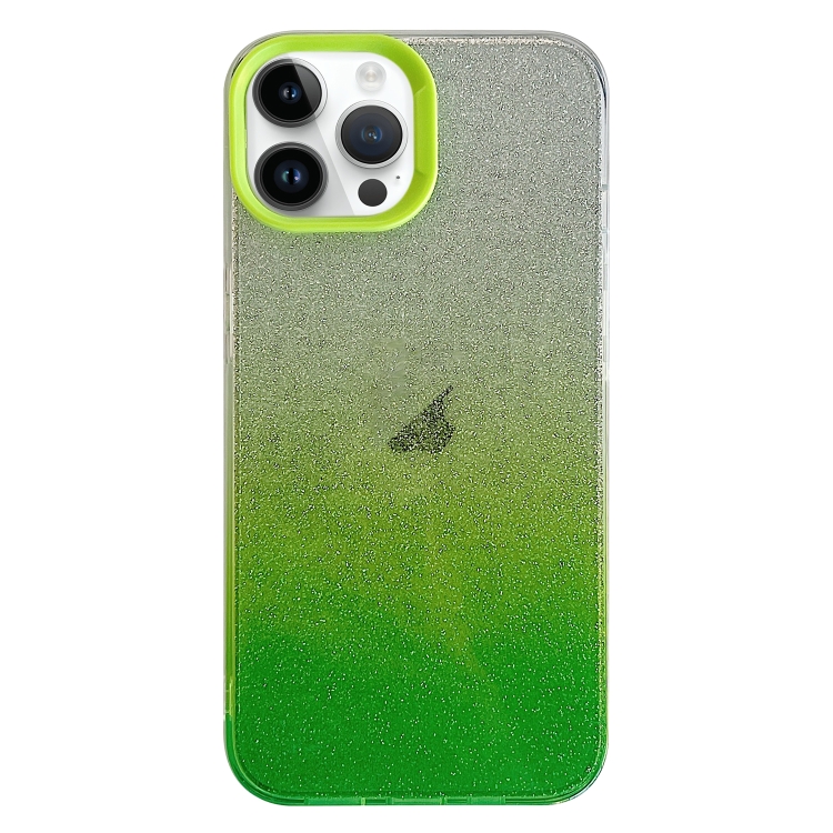 

For iPhone 13 Pro Max Double Sided IMD Gradient Glitter PC Phone Case(Green)