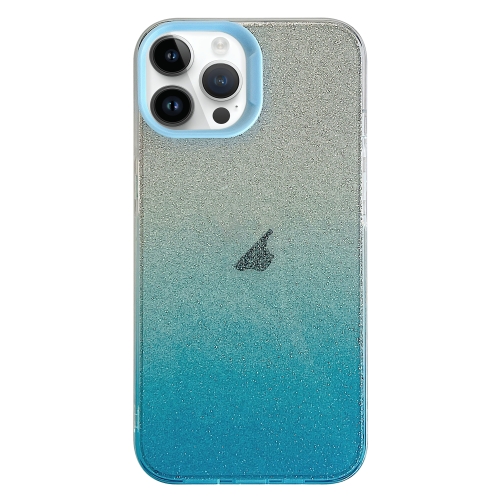 

For iPhone 13 Pro Max Double Sided IMD Gradient Glitter PC Phone Case(Blue)