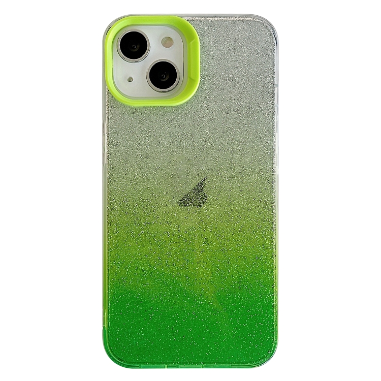 

For iPhone 13 Double Sided IMD Gradient Glitter PC Phone Case(Green)