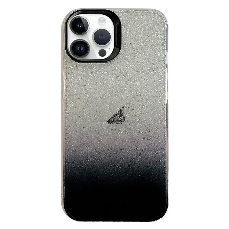 

For iPhone 12 Pro Max Double Sided IMD Gradient Glitter PC Phone Case(Black)