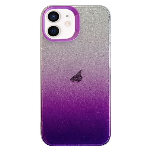 

For iPhone 12 Double Sided IMD Gradient Glitter PC Phone Case(Purple)