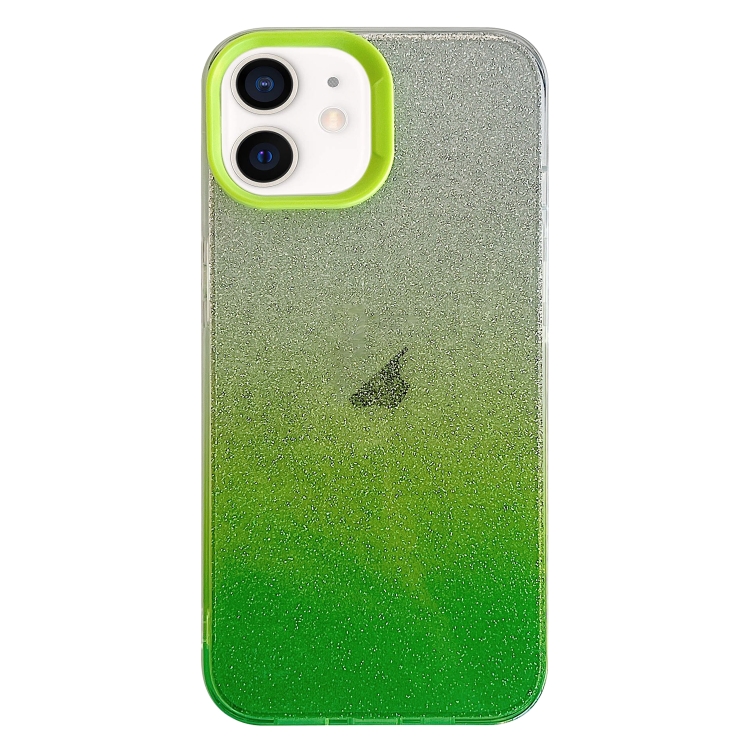

For iPhone 12 Double Sided IMD Gradient Glitter PC Phone Case(Green)