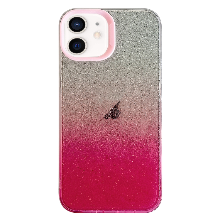 

For iPhone 12 Double Sided IMD Gradient Glitter PC Phone Case(Pink)