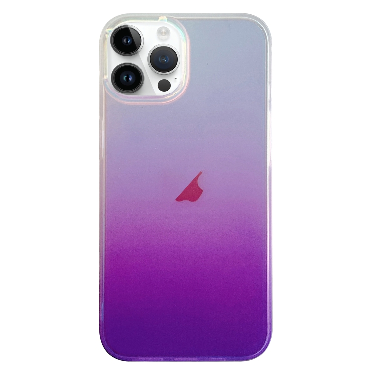 

For iPhone 13 Pro Double Sided IMD Laser Gradient PC Phone Case(Purple)