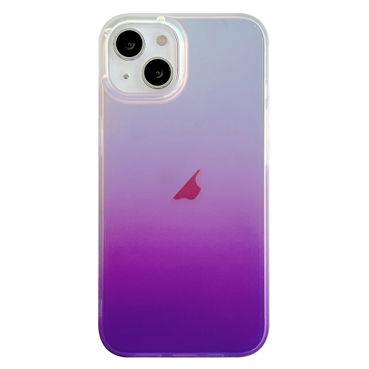 

For iPhone 13 Double Sided IMD Laser Gradient PC Phone Case(Purple)
