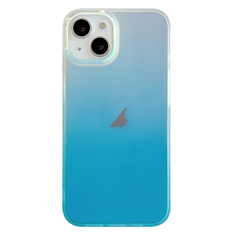 

For iPhone 13 Double Sided IMD Laser Gradient PC Phone Case(Blue)