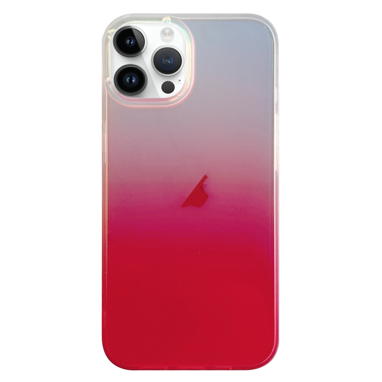 

For iPhone 12 Pro Max Double Sided IMD Laser Gradient PC Phone Case(Pink)