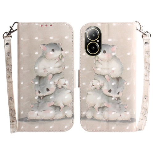 

For Realme C67 4G Global 3D Colored Horizontal Flip Leather Phone Case(Squirrels)