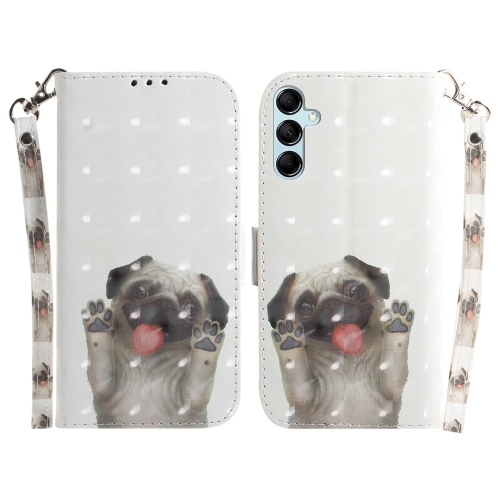 

For Samsung Galaxy M54 3D Colored Horizontal Flip Leather Phone Case(Pug)