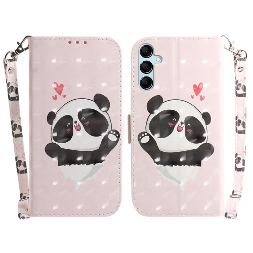 

For Samsung Galaxy M54 3D Colored Horizontal Flip Leather Phone Case(Heart Panda)