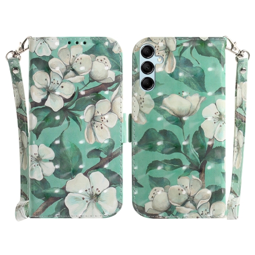 

For Samsung Galaxy M34 5G/F34 5G 3D Colored Horizontal Flip Leather Phone Case(Watercolor Flower)