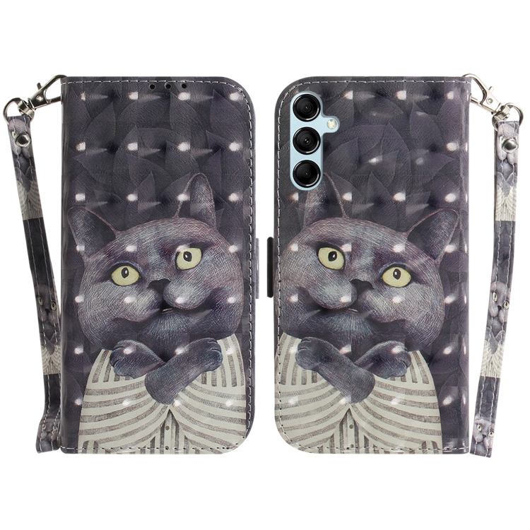 

For Samsung Galaxy M34 5G/F34 5G 3D Colored Horizontal Flip Leather Phone Case(Hug Cat)
