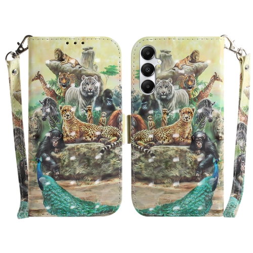 

For Samsung Galaxy A05s 3D Colored Horizontal Flip Leather Phone Case(Zoo)