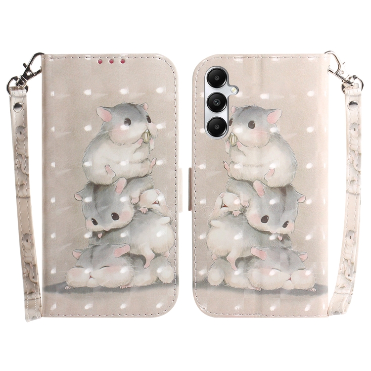 

For Samsung Galaxy A05s 3D Colored Horizontal Flip Leather Phone Case(Squirrels)