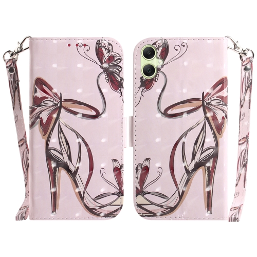 

For Samsung Galaxy A05 3D Colored Horizontal Flip Leather Phone Case(Butterfly High-heeled)